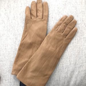 Tan Leather long gloves